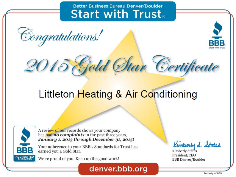 2015 Gold Star BBB recipient